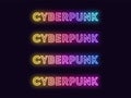 Neon Cyberpunk Text in different Gradient colors. Futuristic set Royalty Free Stock Photo