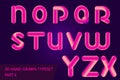 Neon 3D rounded headline font. Holographic painted letters types