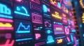 Neon Data Dashboard with Futuristic Interface