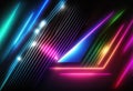 Neon design luminous rays futuristic illustration