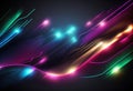 Neon design multicolored waves glowing design