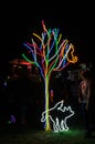Neon Dog Park art installation at White Night Geelong in Australia.