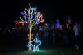 Neon Dog Park art installation at White Night Geelong in Australia.