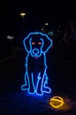 Neon Dog Park art installation at White Night Geelong in Australia.