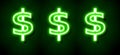 Neon $ dollar sign light