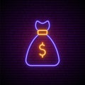 Neon dollar sign.