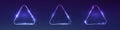 Neon double rounded triangle frame with shining effects