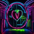 Neon Dreams: Enchanted Nightclub Entrance