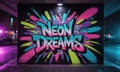 Neon Dreams Graffiti Royalty Free Stock Photo