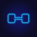 Neon Dumbbell. Badge for Sports School, Section