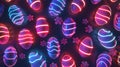 Neon Easter Eggs background art. Royalty Free Stock Photo