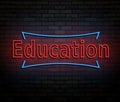 Neon education concept. Royalty Free Stock Photo