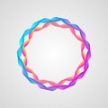 Neon effect. wavy bright gradient circle frame. Stylized Guilloche Element Royalty Free Stock Photo