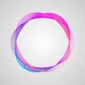 Neon effect. wavy bright gradient circle frame. Stylized Guilloche Element