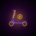 Neon electric scooter sign.