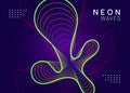 Neon electronic party flyer. Electro dance music. Techno fest ev