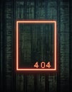 Neon Error Sign on Code Background