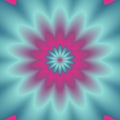 Neon explosion. Digital abstract image with a psychedelic flower design in neon blue, green, and pink. Royalty Free Stock Photo