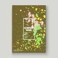 Neon explosion paint splatter artistic cover frame design. Decor