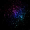 Neon explosion paint splatter artistic template design. Colorful ink texture splash in black background vector. Trendy creative