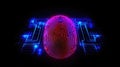 Neon Fingerprint Scanning for Futuristic Security Technology GenerativeAI