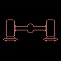 Neon fix car wheels computer wheel balancer icon red color vector illustration image flat style