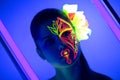 Neon flower make up Royalty Free Stock Photo