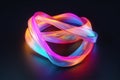 Neon fluorescent slingshots curling in on themselves Royalty Free Stock Photo