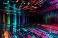 neon flux: high-speed glitch art abstract background