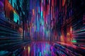 neon flux: high-speed glitch art abstract background