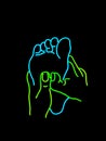 Neon foot massage sign Royalty Free Stock Photo