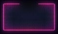 Neon frame border. Purple neon glowing background