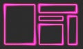 Neon frame, color set, black background, line electric. Vector