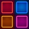 Neon frame sign in the shape of a square.