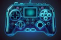 Neon Future Game controller created with generative AI technology Royalty Free Stock Photo