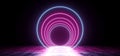 Neon Futuristic Background Cyber Retro Purple Pink Blue Ultraviolet Vibrant Glowing Circle Shaped Fluorescent Luminous Elegant