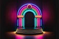 Neon Futuristic Music Stage mock up, generative aI