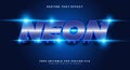 Neon futuristic Style 3D editable text effect Template Royalty Free Stock Photo
