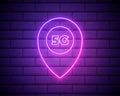 Neon 5G network Icon, Mobile Technology. Neon Sign, Wireless 5G internet connection with High speed data transfer rate Royalty Free Stock Photo