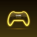 Neon game controller. Gaming gamepad. Vector eps10.
