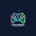 Neon Game Controller Icon Logo Royalty Free Stock Photo
