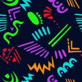 Neon geometric abstract pattern. Vector background Royalty Free Stock Photo