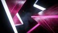 Neon Geometric Abyss in Pink and White Royalty Free Stock Photo