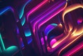 Neon geometric shining design vivid glowing shapes