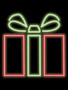 Neon gift package Royalty Free Stock Photo