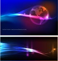 Neon globe abstract background