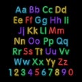Neon glow alphabet. Vector. design, party, retro, 3d, art, font,