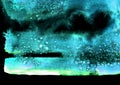 neon glow blue watercolor painting with salt alcohol effect on black background