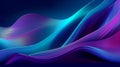 Neon glow gradient color blue and purple 3D wavy texture futuristic abstract background. Generative AI Royalty Free Stock Photo