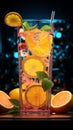 In the neon glow, lemonade radiates with citrusy and thirst quenching brilliance